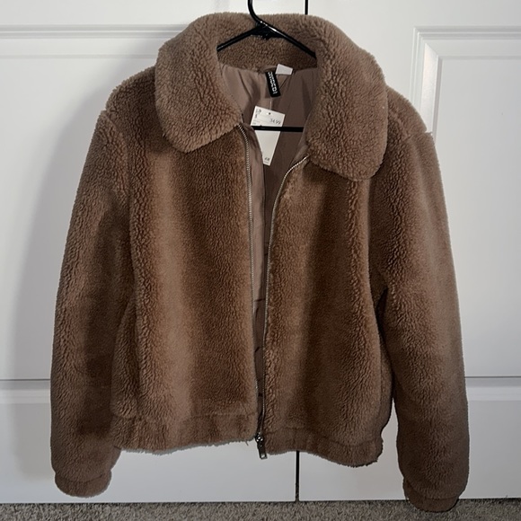Brown Sherpa Jacket, Medium - Picture 4 of 5